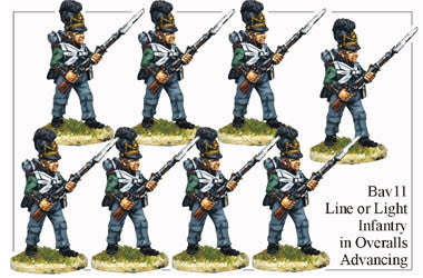 BAV011 Line or Light Infantry in Overalls Advancing