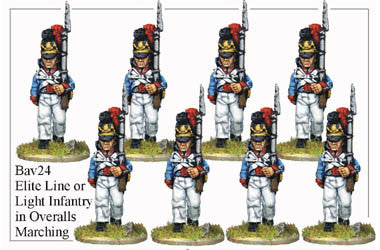 BAV024 Elite Line or Light Infantry in Overalls Marching