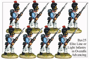 BAV025 Elite Line or Light Infantry in Overalls Advancing