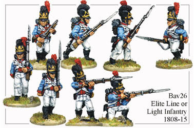 BAV026 Elite Line or Light Infantry in Overalls 1808-15
