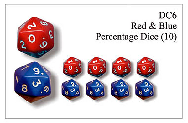 DC006 - Red And Blue Percentage Dice