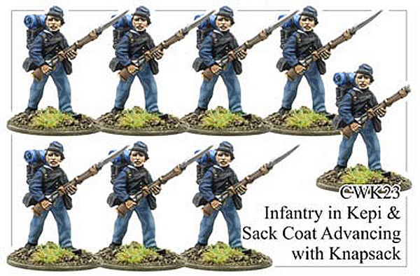 CWK023 Infantry in Kepi and Sack Coat Advancing